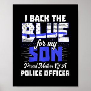 Ich lebe Blue My Son Ts Women Thin Line Mama Gesch Poster