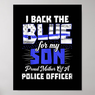 Ich lebe Blue My Son Ts Women Thin Line Mama Gesch Poster