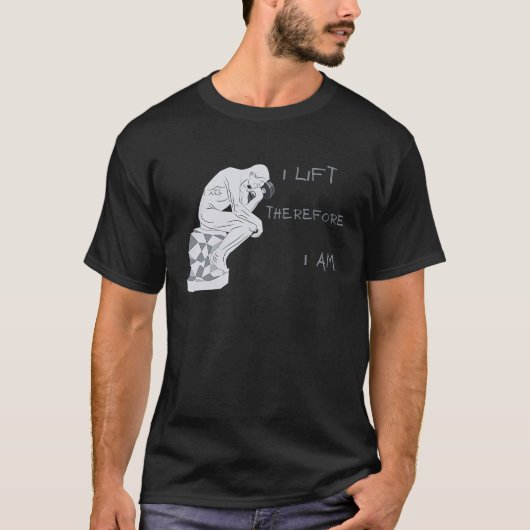 Ich lebe deshalb bin ich griechische Philosophie G T-Shirt (Vorderseite)