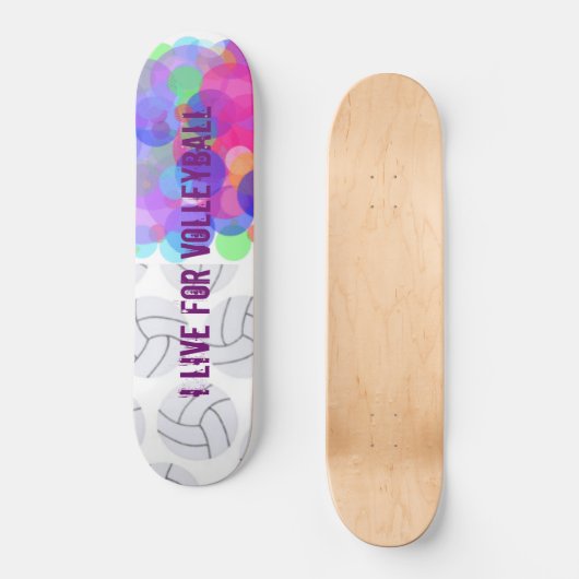 ICH LEBE FÜR VOLLEYBALL SKATEBOARD (Vorderseite)