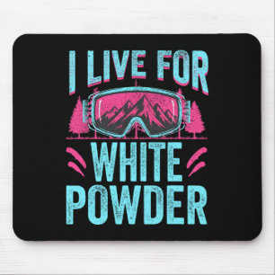 Ich lebe für weißen Pulverschnee 80er 90er Retro-S Mousepad