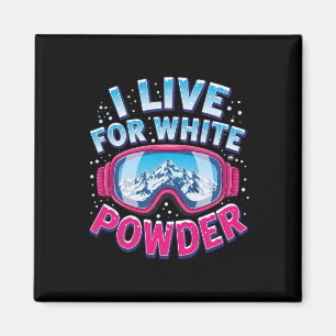 Ich lebe für White Powder Snowboarding Cool Snowbo Magnet