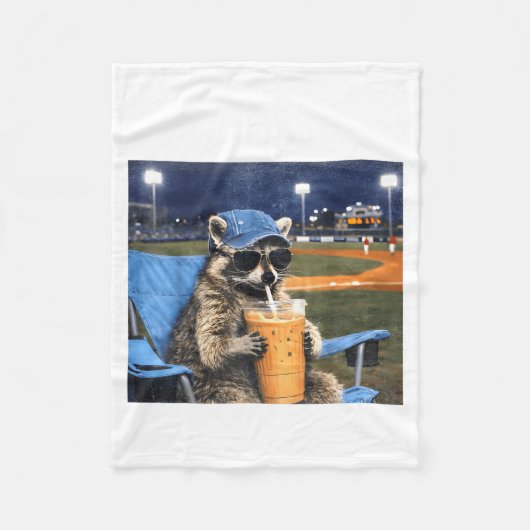 Ich lebe hier lustiger Waschbär Ballfeld Baseballf Fleecedecke (Vorderseite)