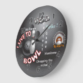 Ich lebe in Bowl Große Wanduhr (Winkel)