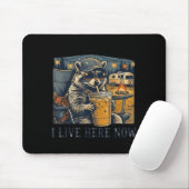 Ich lebe jetzt hier lustiger Waschbär-Camping Mousepad (Mit Mouse)