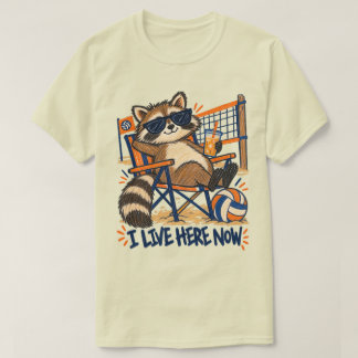 Ich lebe jetzt hier Meme-Volleyballturnier Waschbä T-Shirt