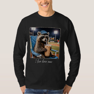 Ich lebe jetzt hier Waschbär Baseball T-Shirt