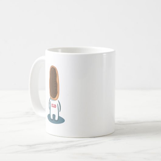 Ich lebe Krapfen-lange John-Tasse Kaffeetasse (Vorderseite Links)