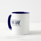 Ich lebe Leben-Kaffee-Tasse mit Logo Tasse (Vorderseite Links)