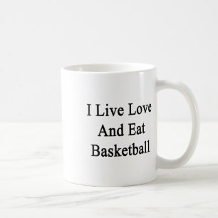 Ich lebe, liebe und esse Basketball Kaffeetasse