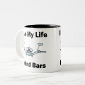 Ich lebe mein Leben hinter Gittern Zweifarbige Tasse (Vorderseite Links)