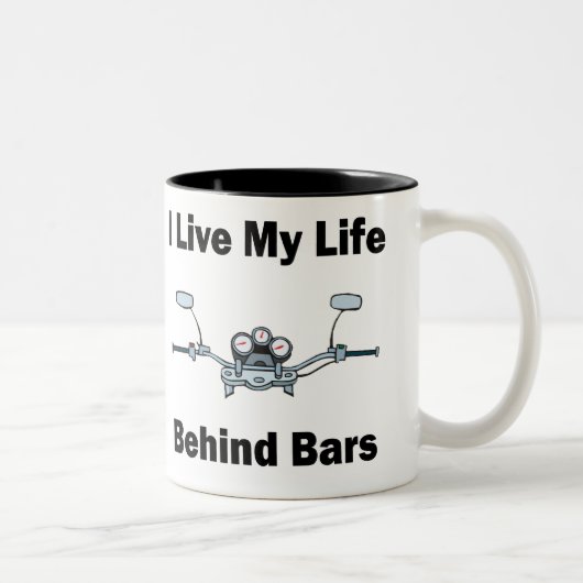 Ich lebe mein Leben hinter Gittern Zweifarbige Tasse (Rechts)