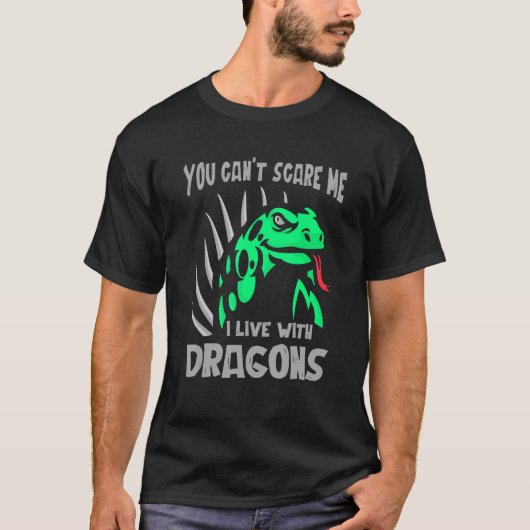 Ich lebe mit Dragons Lizard Repti T-Shirt (Vorderseite)