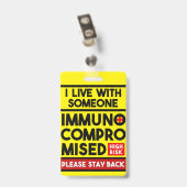 Ich lebe mit einem immunsupprimierten Abzeichen Ausweis (Rückseite mit Clip)
