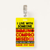 Ich lebe mit einem immunsupprimierten Abzeichen Ausweis (Rückseite mit Klammer)
