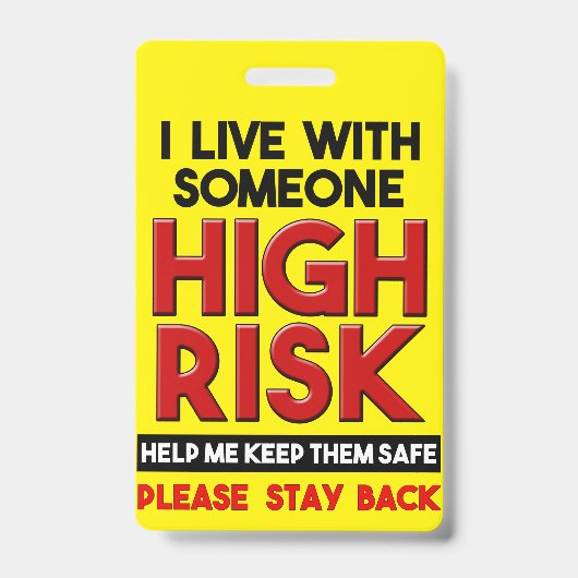 Ich lebe mit jemandem, der ein hohes Risiko hat, d Ausweis (Vorderseite)