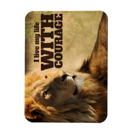 "Ich lebe mit Mut" Motivation Affirmation Flexi Magnet (Vertikal)