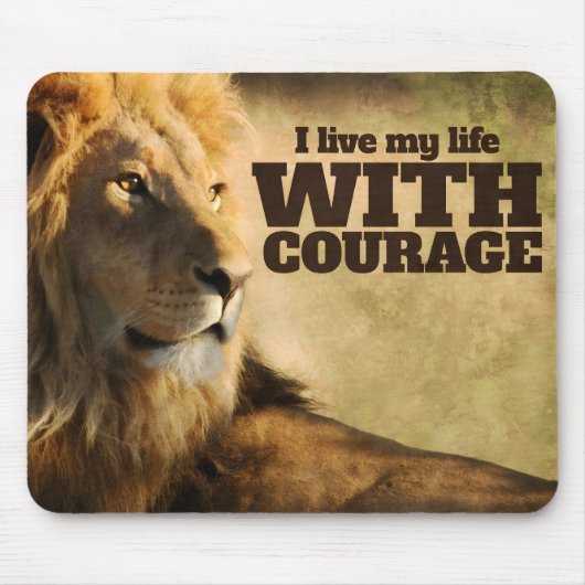"Ich lebe mit Mut" Motivation Affirmation Mousepad (Vorne)