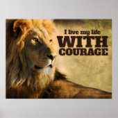 "Ich lebe mit Mut" Motivation Affirmation Poster (Vorne)