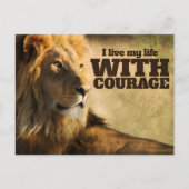"Ich lebe mit Mut" Motivation Affirmation Postkarte (Vorderseite)