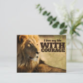 "Ich lebe mit Mut" Motivation Affirmation Postkarte (Stehend Vorderseite)
