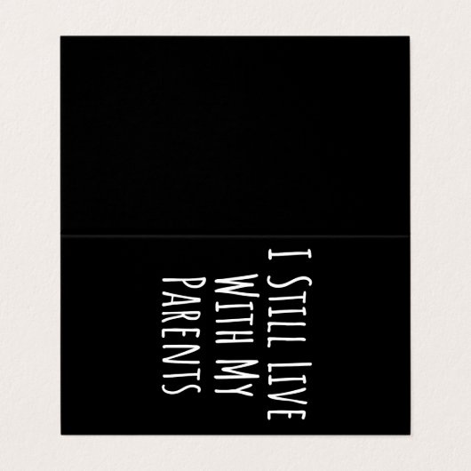 Ich lebe noch bei meinen Eltern Visitenkarten (Außenseite Aufgefaltet)