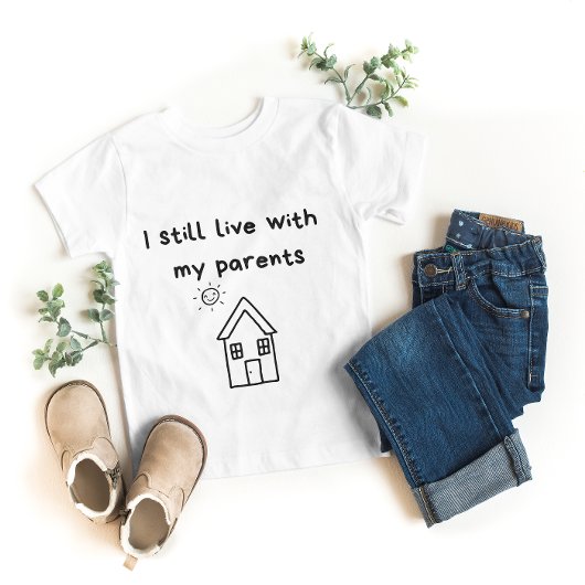 Ich lebe noch mit meinen Eltern Typografie Baby T-shirt