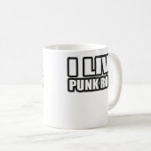 ICH LEBE PUNKfelsen-Typmädchen-Punkmusik Kaffeetasse (VorderseiteRechts)