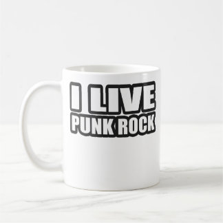 ICH LEBE PUNKfelsen-Typmädchen-Punkmusik Kaffeetasse