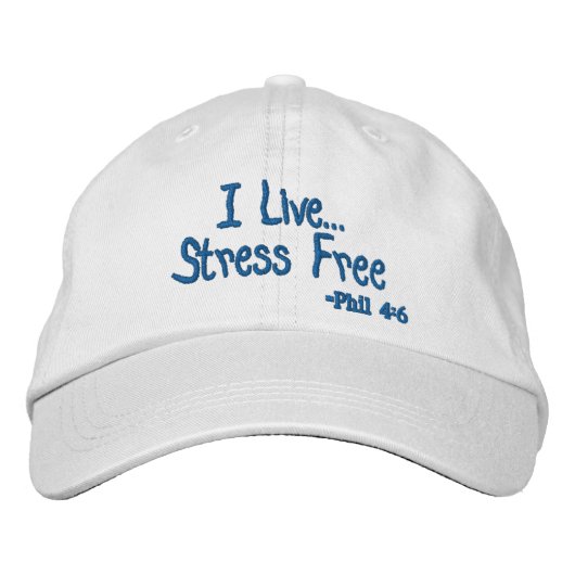 Ich lebe Stressfrei  Bestickte Baseballkappe (Vorderseite)