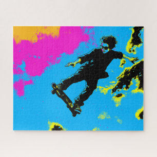 Ich lebe um zu fliegen - Skateboarder Puzzle