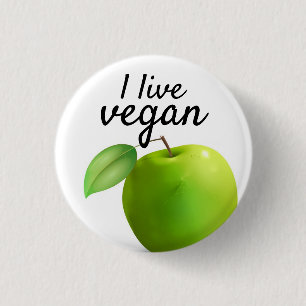 ich lebe vegan button