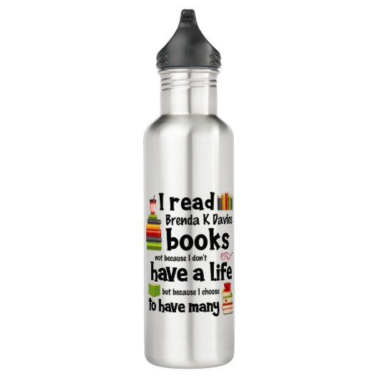 Ich lebe viele Leben, die Brenda K Davies Bücher l Edelstahlflasche (Rechts)