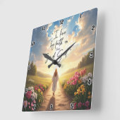 Ich lebe vom Glauben an den Sohn Gottes Quadratische Wanduhr (Winkel)