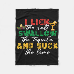 Ich lecke das Salz schlucken die Tequila die Limon Fleecedecke