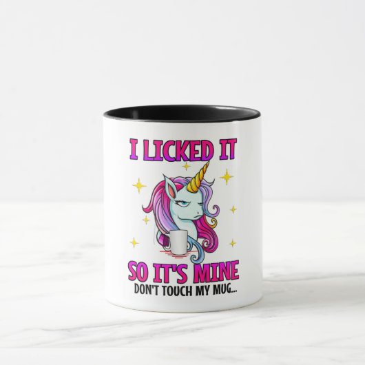 Ich leckte es, also ist es mein/Einhorn Tasse (Zentrum)