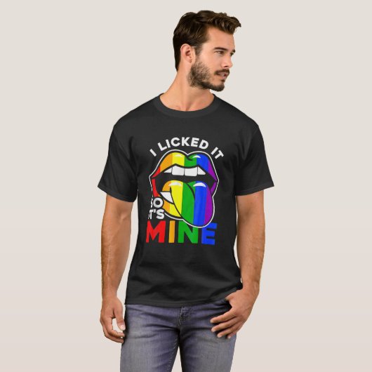 Ich leckte es also meine LGBTQ Lippen Rainbow LGBT T-Shirt (Vorne ganz)