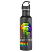 Ich leckte es mir, Gay Pride LGBT Edelstahlflasche (Vorderseite)