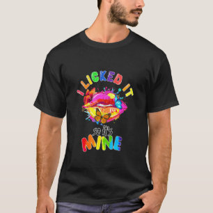 Ich leckte es so sein Mine Lgbtq Rainbow Lesbian L T-Shirt