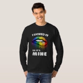 Ich leckte es so seine Mine - Longbt Lips Regenbog T-Shirt (Vorne ganz)