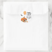 Ich lege dir einen Zauber auf Wasserfarbenkürbis Runder Aufkleber (Tasche)