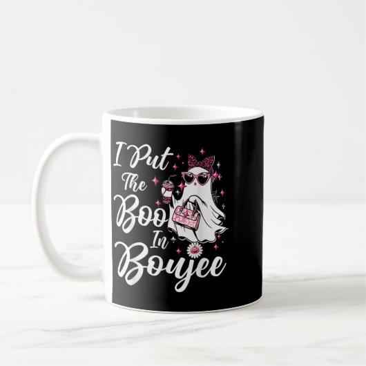 Ich legte den Boo in Boujee Ghost Funny Nk Leopard Kaffeetasse (Links)