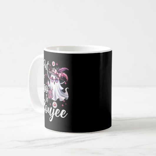 Ich legte den Boo in Boujee Ghost Funny Nk Leopard Kaffeetasse (Vorderseite Links)