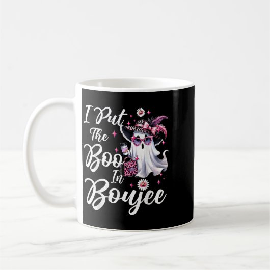 Ich legte den Boo in Boujee Ghost Funny Nk Leopard Kaffeetasse (Links)