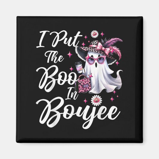 Ich legte den Boo in Boujee Ghost Funny Nk Leopard Magnet (Vorne)