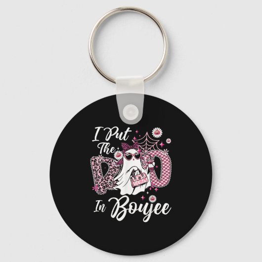 Ich legte den Boo in Boujee Ghost Funny Nk Leopard Schlüsselanhänger (Vorderseite)