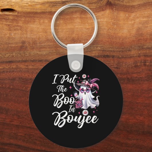 Ich legte den Boo in Boujee Ghost Funny Nk Leopard Schlüsselanhänger (Vorderseite)