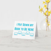 Ich legte mein Buch hin, um hier zu sein (blau) mi Karte (Gelbe Blume)