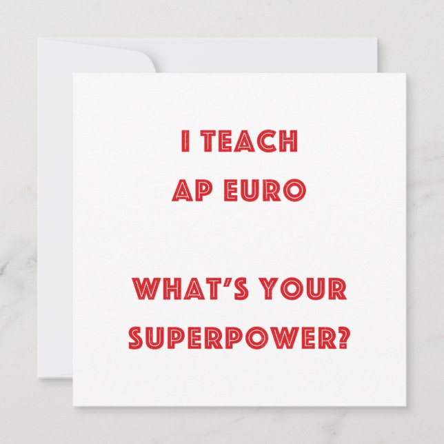 Ich lehre AP Euro Was ist Ihre Supermacht? (Vorderseite)