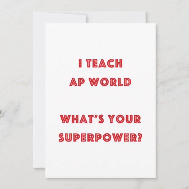 Ich lehre AP World Was ist deine Supermacht? (Vorderseite)